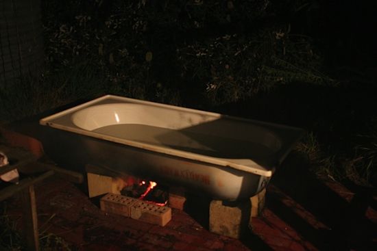 Wood Fired Outdoor Bathtub Prototype